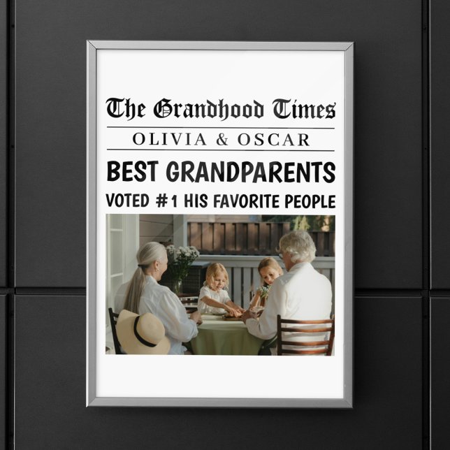 Personalized Newspaper Photo | Best Grandparents Poster (Creator Uploaded)