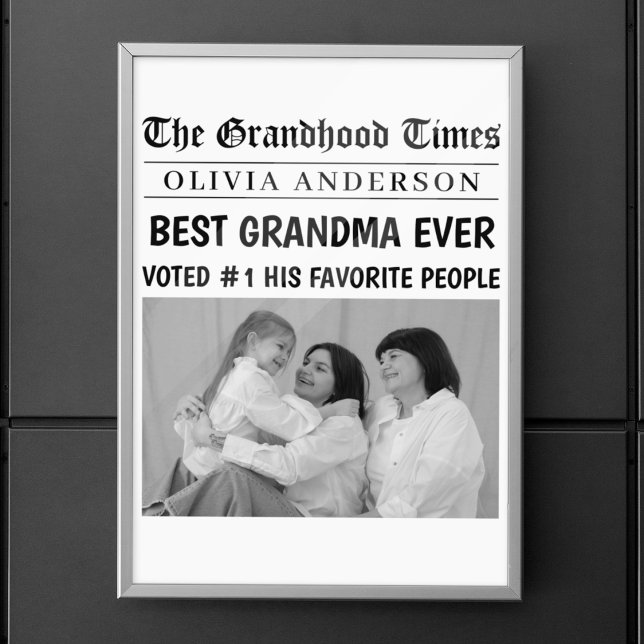 Personalized Newspaper Poster | Best Grandma Ever  (Creator Uploaded)