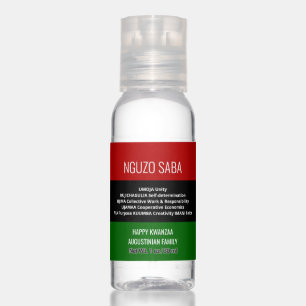 Personalized NGUZO SABA 7 Principles Happy Kwanzaa Hand Sanitizer