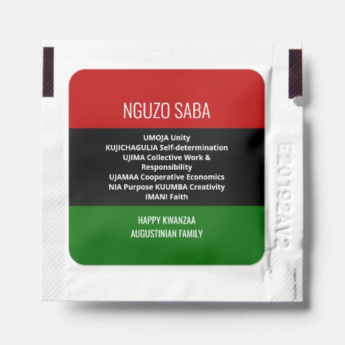 Personalized NGUZO SABA 7 Principles Happy Kwanzaa Hand Sanitizer Packet