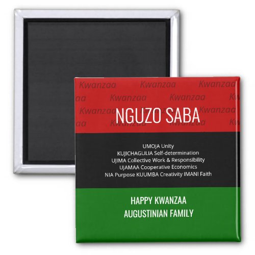 Personalized NGUZO SABA 7 Principles Happy Kwanzaa Magnet