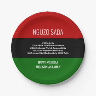 Personalized NGUZO SABA 7 Principles Happy Kwanzaa Paper Plates