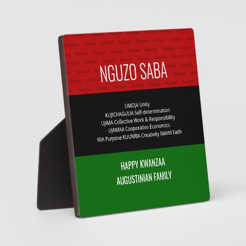 Personalized NGUZO SABA 7 Principles Happy Kwanzaa Plaque