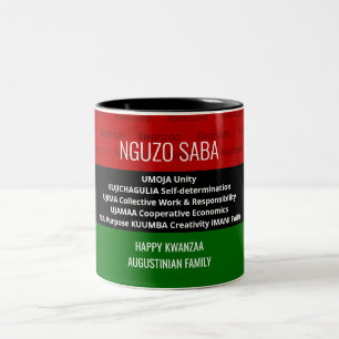 Personalized NGUZO SABA 7 Principles Happy Kwanzaa Two-Tone Coffee Mug