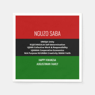 Personalized NGUZO SABA Happy Kwanzaa Napkins