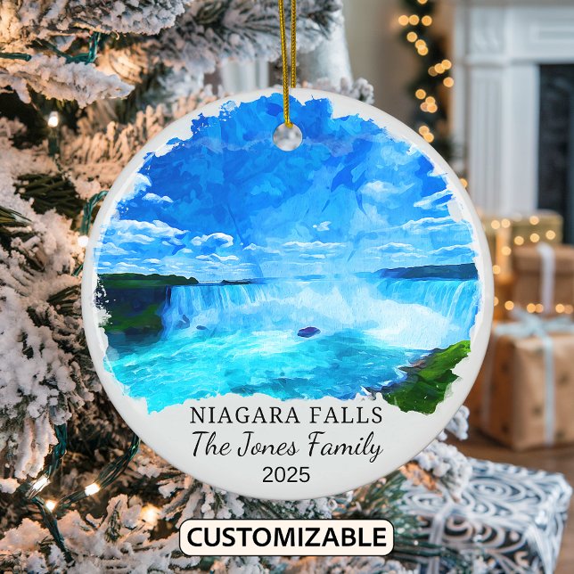 Personalized Niagara Falls Ornament, New York Ceramic Ornament (Creator Uploaded)