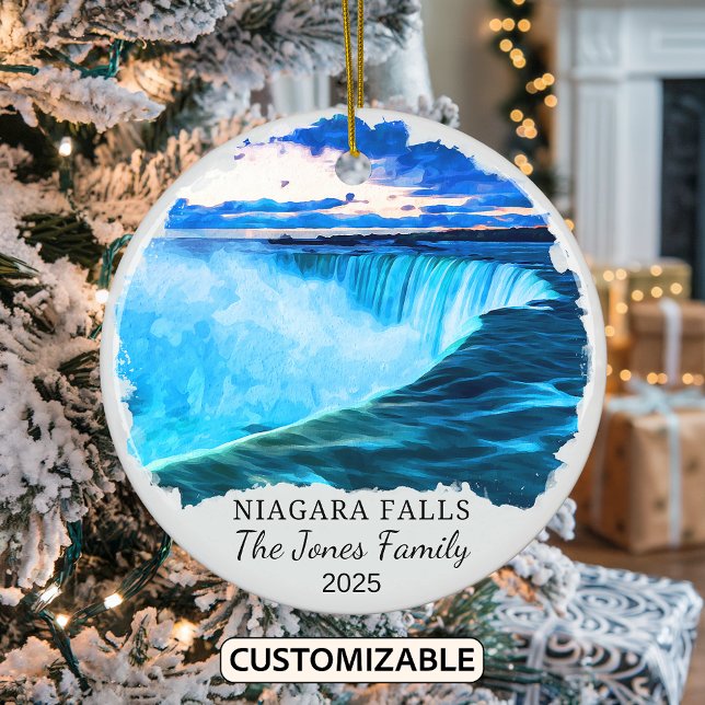 Personalized Niagara Falls Ornament, New York Gift Ceramic Ornament (Creator Uploaded)