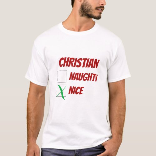 Personalized Nice or Nice Christmas Novelty T_Shirt