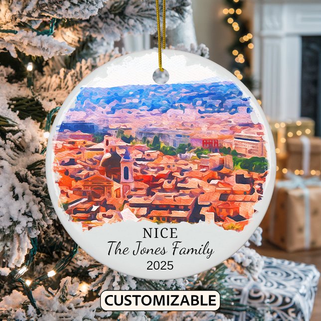 Personalized Nice Ornament, France Gift Ceramic Ornament (Creator Uploaded)