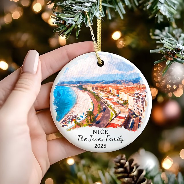 Personalized Nice Ornament, France Gift Ceramic Ornament (Creator Uploaded)