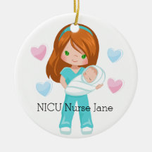 Personalized NICU Nurse Holding Baby Christmas