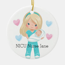Personalized NICU Nurse Holding Baby Christmas