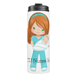 Personalized NICU Nurse Holding Baby Christmas Thermal Tumbler