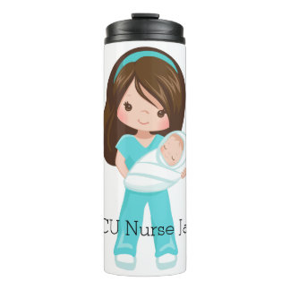 Personalized NICU Nurse Holding Baby Christmas Thermal Tumbler
