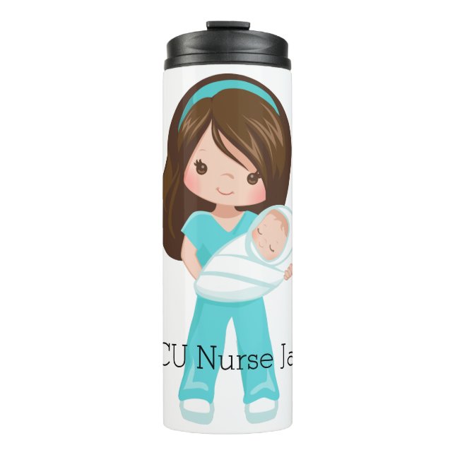 Personalized NICU Nurse Holding Baby Christmas Thermal Tumbler (Front)