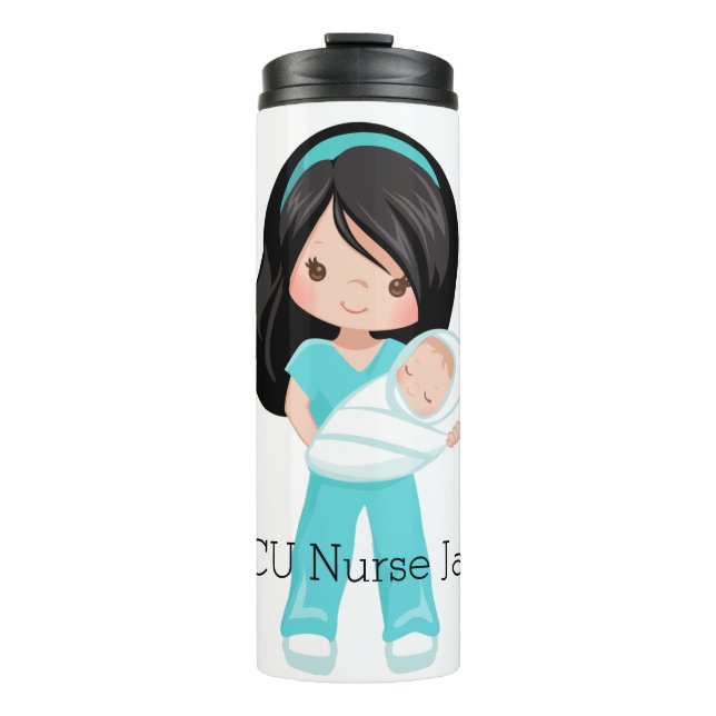 Personalized NICU Nurse Holding Baby Christmas Thermal Tumbler (Front)