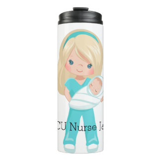 Personalized NICU Nurse Holding Baby Christmas Thermal Tumbler