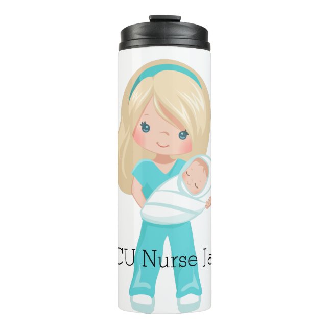 Personalized NICU Nurse Holding Baby Christmas Thermal Tumbler (Front)