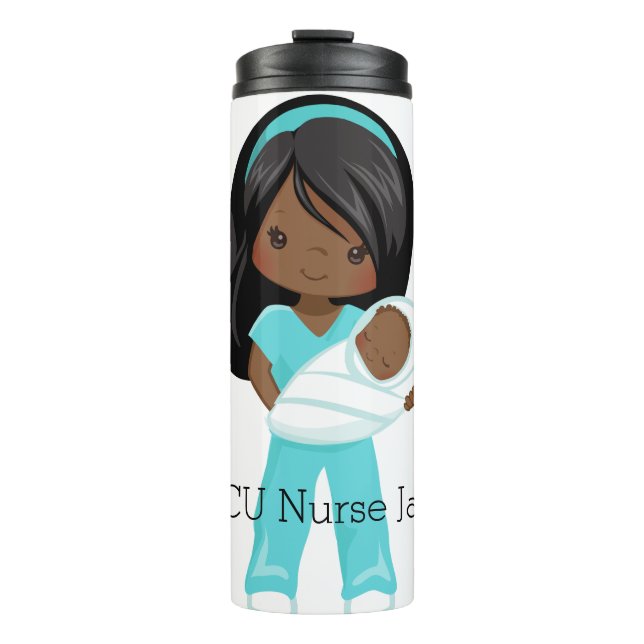 Personalized NICU Nurse Holding Baby Christmas Thermal Tumbler (Front)