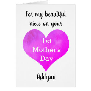 Personalized Niece 1st Mother's Day Cards
