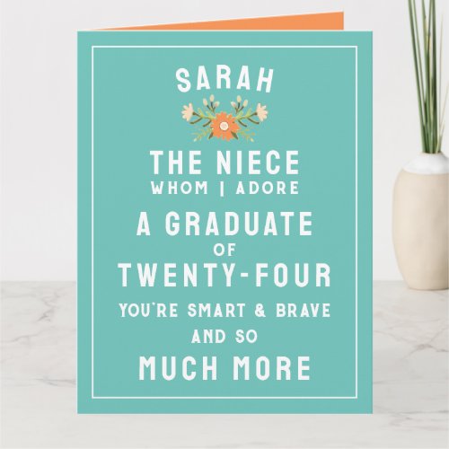 Personalized Niece Graduation 2024 Card