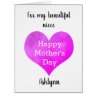 Personalized Niece Mother's Day Card