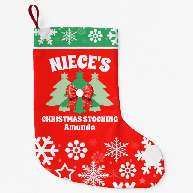 Personalized Niece's Christmas Gift Small Christmas Stocking (Front)