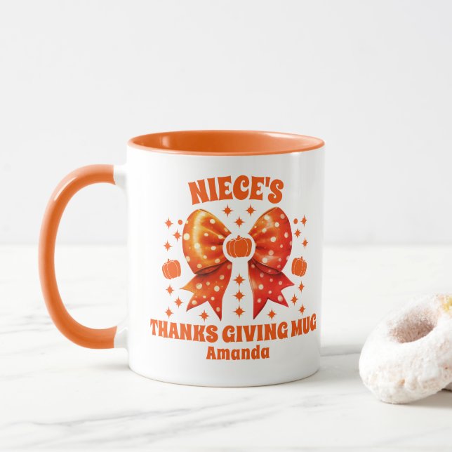 Personalized Niece's Thanksgiving  Mug (With Donut)