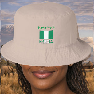 Personalized Nigeria Flag Bucket Hat