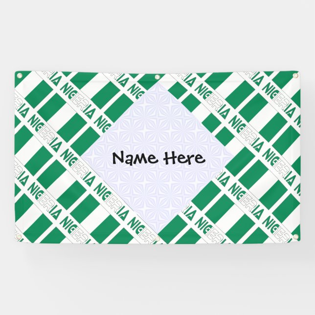 Personalized Nigeria Flag Tiled  Banner (Horizontal)