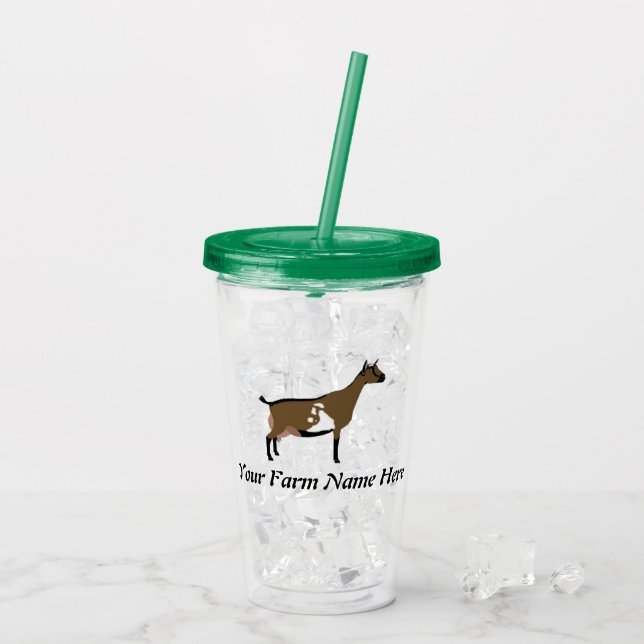 Personalized Nigerian Dwarf Dairy Goat Acrylic Tumbler (Back Ice)