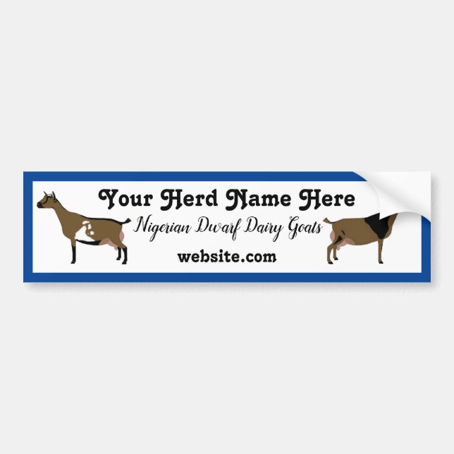 Personalized Nigerian Dwarf Dairy Goat Bumper Stic Bumper Sticker (Front)