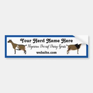 Personalized Nigerian Dwarf Dairy Goat Bumper Stic Sticker