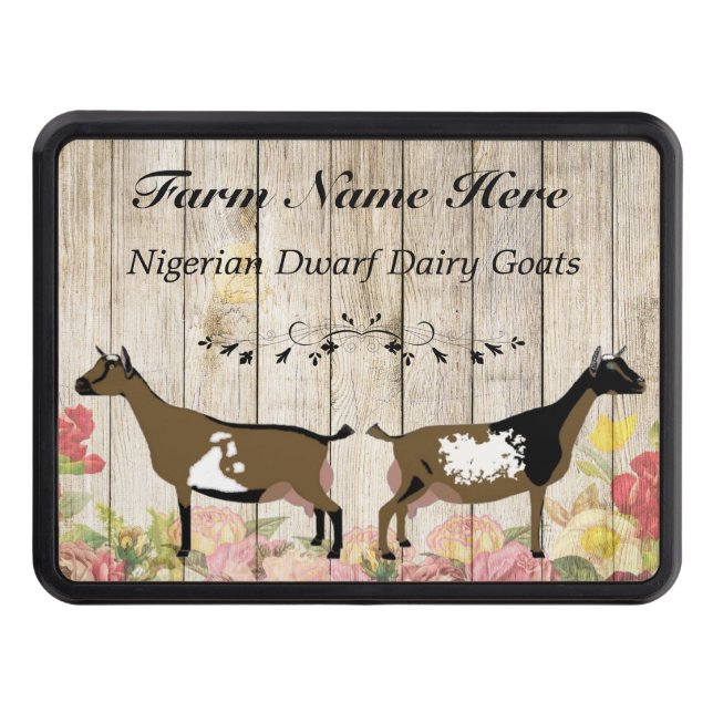 Personalized Nigerian Dwarf Dairy Goat Farm Hitch Cover (Front)