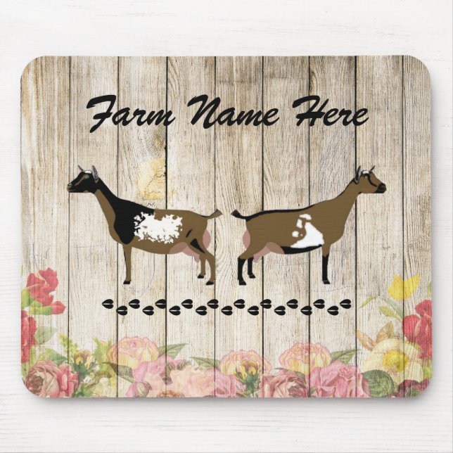 Personalized Nigerian Dwarf Dairy Goat Farm Mouse Pad (Front)