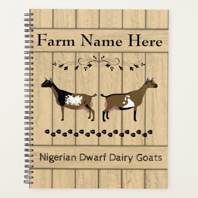 Personalized Nigerian Dwarf Dairy Goat Farm Planner (Front)