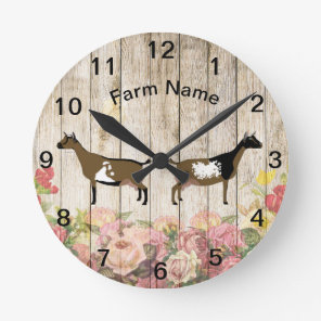 Personalized Nigerian Dwarf Dairy Goat Farm Round Clock