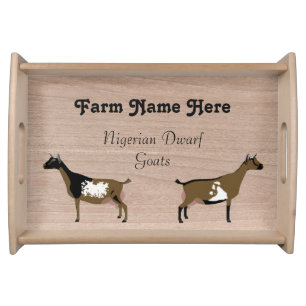 Personalized Nigerian Dwarf Dairy Goat Farm Serving Tray