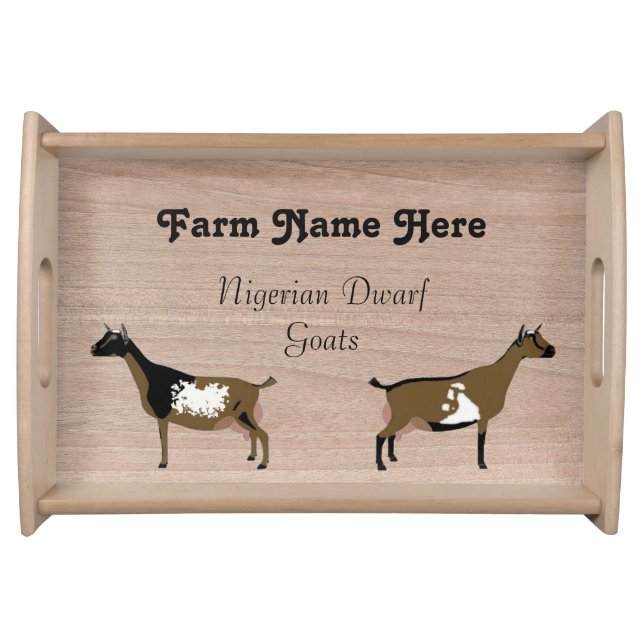 Personalized Nigerian Dwarf Dairy Goat Farm Serving Tray (Front)
