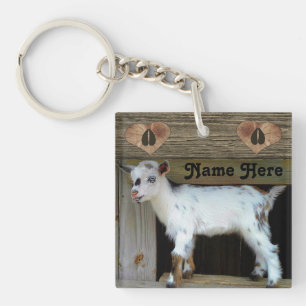 Personalized Nigerian Dwarf Dairy Goat Keychain
