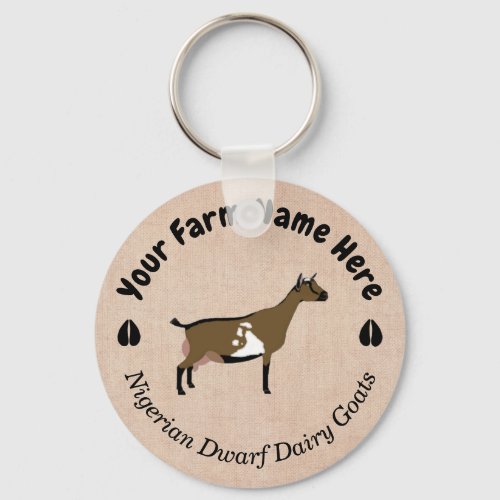 Personalized Nigerian Dwarf Dairy Goat Keychain