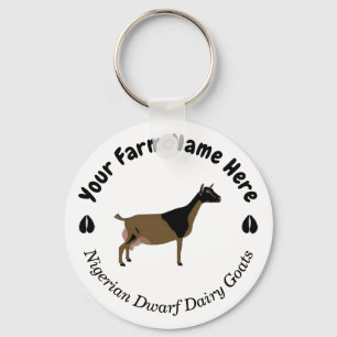 Personalized Nigerian Dwarf Dairy Goat Keychain