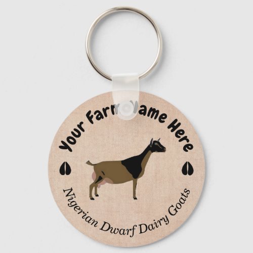 Personalized Nigerian Dwarf Dairy Goat Keychain