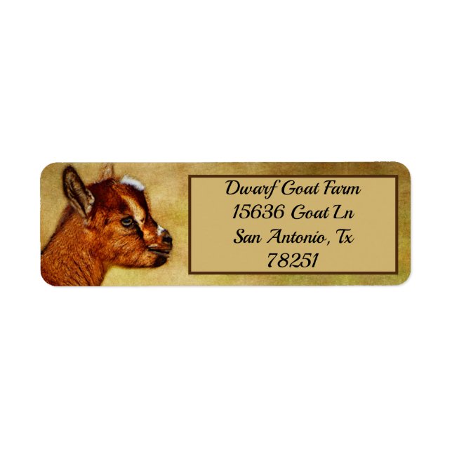 Personalized Nigerian Dwarf Dairy Goat Kid address Label (Front)
