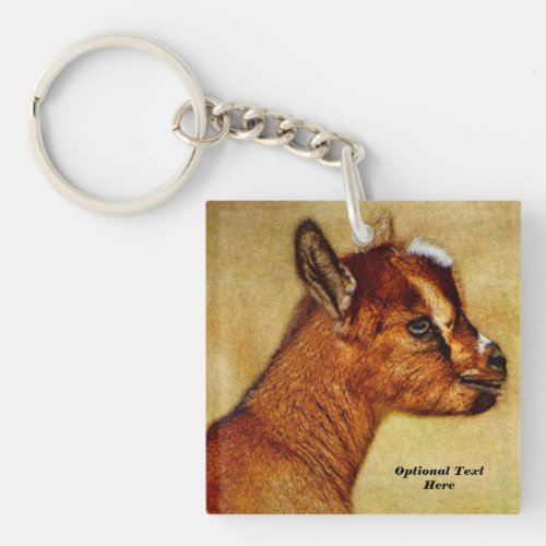 Personalized Nigerian Dwarf Dairy Goat Kid Keychain