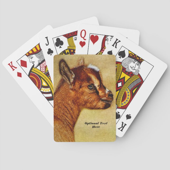 Personalized Nigerian Dwarf Dairy Goat Kid Poker Cards (Back)