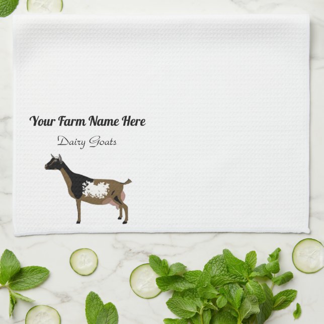 Personalized Nigerian Dwarf Dairy Goat Kitchen Towel (Folded)