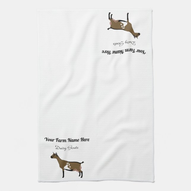 Personalized Nigerian Dwarf Dairy Goat Kitchen Towel (Vertical)