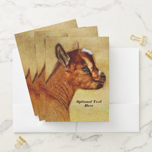 Personalized Nigerian Dwarf Dairy Goat Pocket Folder