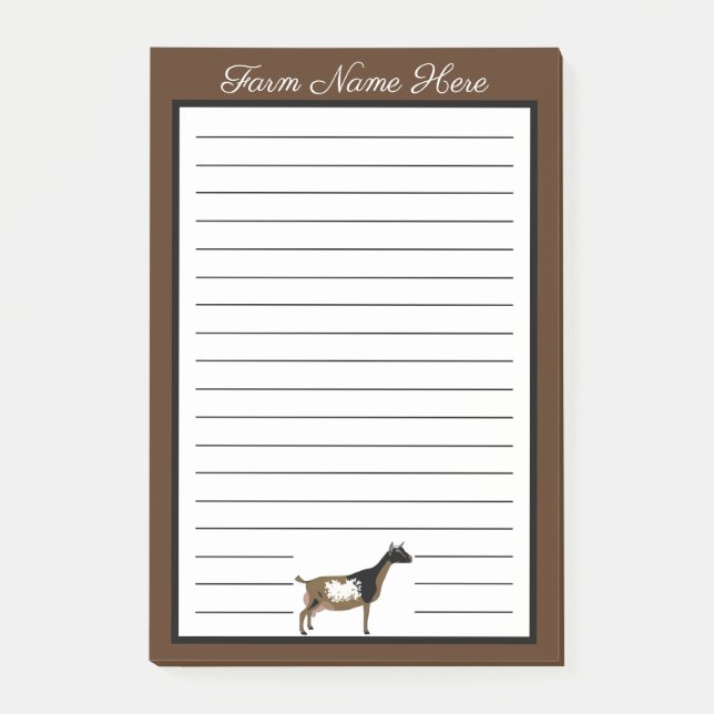 Personalized Nigerian Dwarf Dairy Goat Post-it Notes (Front)